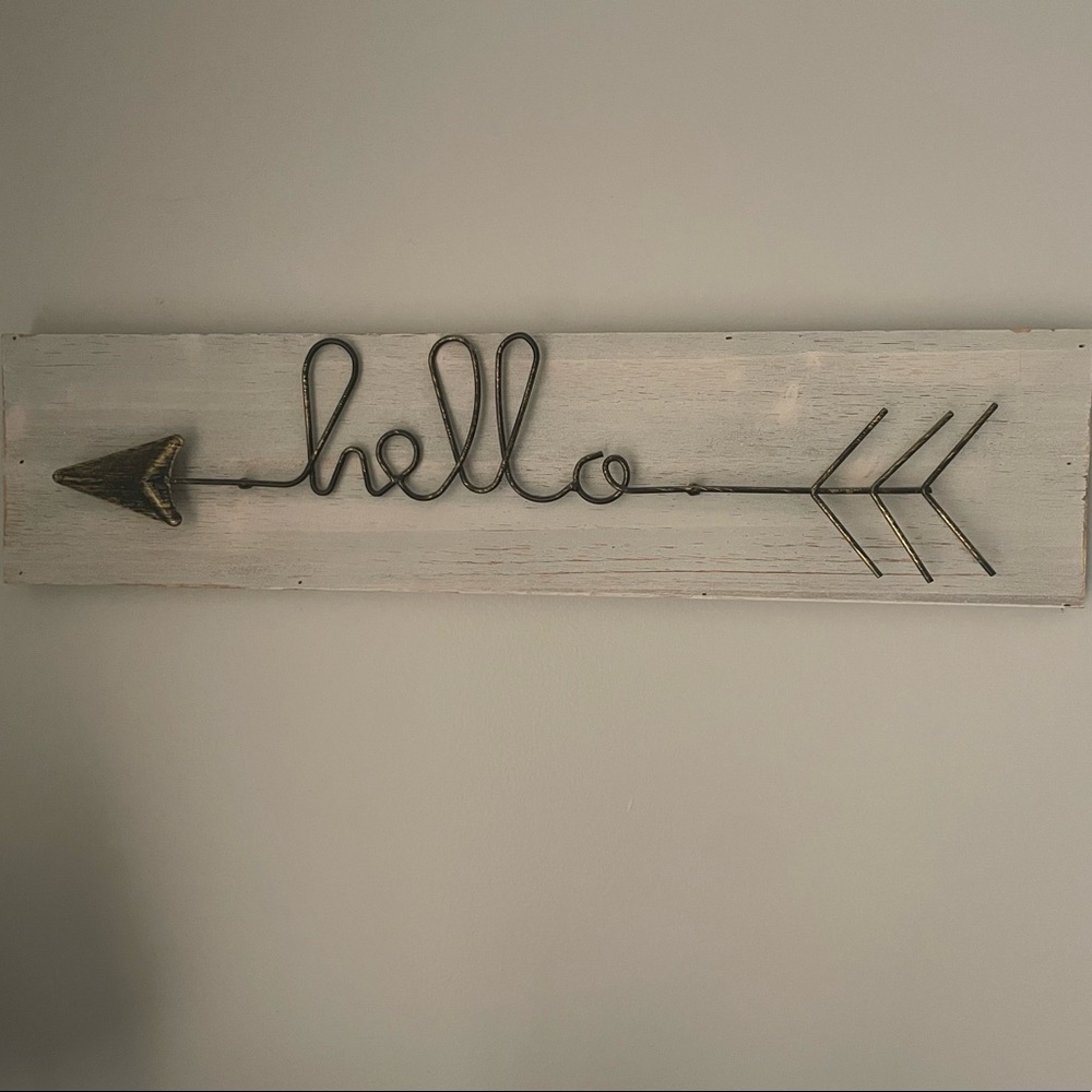 Hello arrow sign